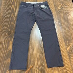 VINTAGE GENES PERFORMANCE Mens Pants 36x30 Navy Stretch Slim Fit Tech Chino NEW